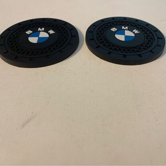 BMW logo Car Cup Holder Coasters set of 2 NWT - Picture 2 of 4